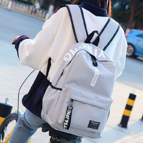 Fresh Junior High School Student Bag Large Pure Color College Backpack Cute Backpacks For School, Mochila Nike, High School Bags, High School Backpack, Cute School Bags, Stylish School Bags, Bag College, Handbags For School, College Bags