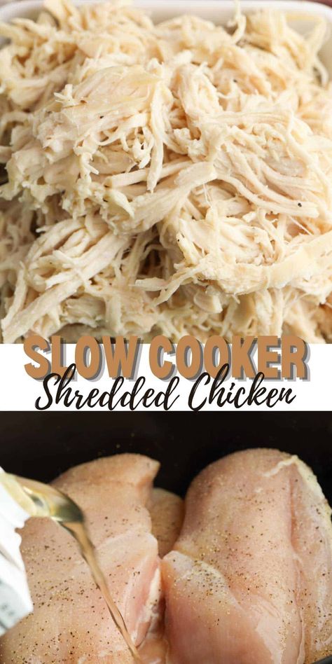 Best Shredded Chicken Crockpot, Plain Shredded Chicken Crockpot, Cheesy Shredded Chicken Crockpot, Slow Cooker Shredded Chicken Sandwiches, Shredded Chicken Crock Pot Recipes, Easy Shredded Chicken Crockpot, Shredded Chicken Recipes Crockpot, Cook Chicken In Crockpot, Quick Slow Cooker Meals