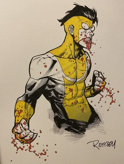 Invincible Comic Panels, Invincible Artwork, Invincible Tattoo, Invincible Comic Art, Ryan Ottley Art, Ryan Ottley, Comic Art Sketch, Invincible Comic, Comic Style Art