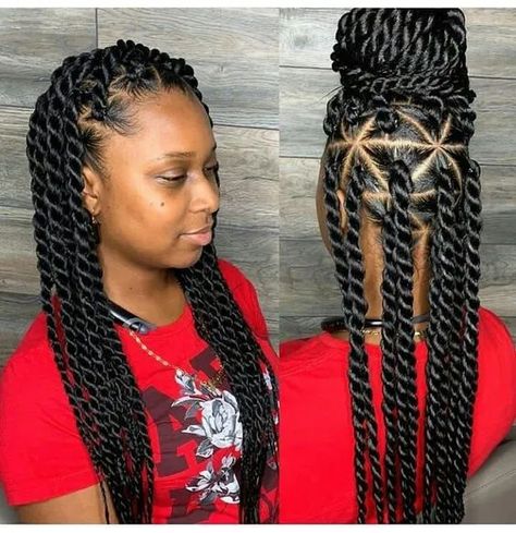 Style Guide: 40 Stylish Havana Twist Hairstyles on Natural Hair - Coils and Glory Twist Hairstyles On Natural Hair, Hairstyles On Natural Hair, Havana Twist Hairstyles, Latest Braided Hairstyles, African Braids Hairstyles Pictures, Havana Twist, African Hair Braiding, Marley Hair, Protective Hair