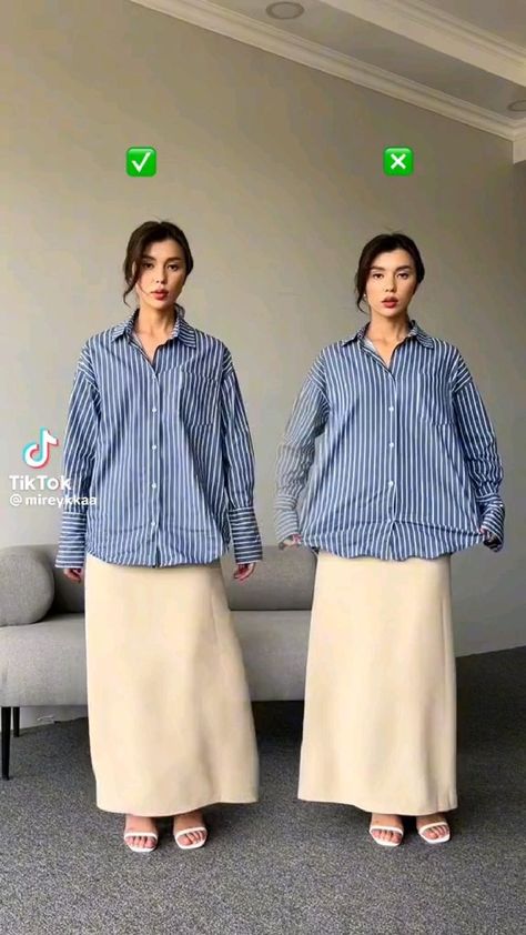 Hairstyles Down, Rok Outfit, Diy Clothes Hacks, Simple Casual Outfits, Casual Work Outfits Women, Shirt Hacks, Mode Turban, Hairstyles Bridesmaid, Hair Bridesmaid