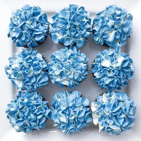 Master the Art of Cake Design with Us Hydrangea Cupcakes, Wilton 1m, Hydrangea Cake, Vanilla Bean Frosting, Wedding Cake Vanilla, Blue Cupcakes, Oreo Cupcakes, Floral Cupcakes, Beautiful Chocolate