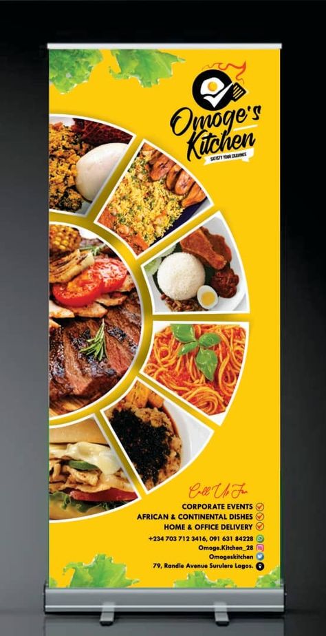 Roll Up Banner Design Food, Restaurant Flyer Design Ideas Creative, Food Standee Design Creative, Food Banner Design Restaurant, Food Standee Design, Food Banner Design Advertising, Food Flyer Design Creative, Food Banner Design Ideas, Restaurant Banner Design