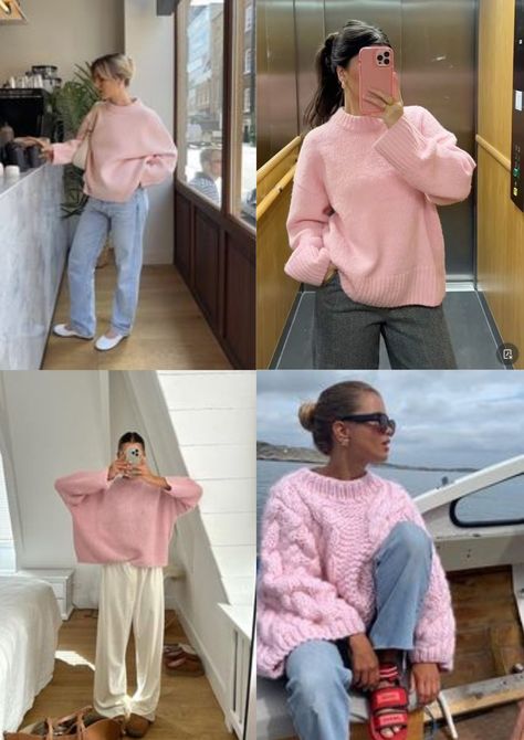 Pink knits for winter - Casual winter outfit inspiration. #winter #pinkknitwear #pink #cute Pastel Pink Sweater Outfit, Baby Pink Winter Outfits, Icy Pink Outfit, Light Pink Turtleneck Outfit, Pink Knitted Sweater Outfit, Light Pink Sweater Outfit Winter, Pink Top Outfit Winter, Pink Turtleneck Outfit Winter, Baby Pink Sweater Outfit