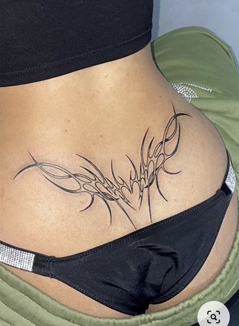 Y2k Lower Back Tattoo, Buttcrack Tattoo, Trap Stamp Tattoos Lower Backs, Zzz Tattoo, Trap Stamp Tattoos, Abdominal Tattoos Women, Trap Stamp, Low Back Tattoo, Trap Tattoos For Women