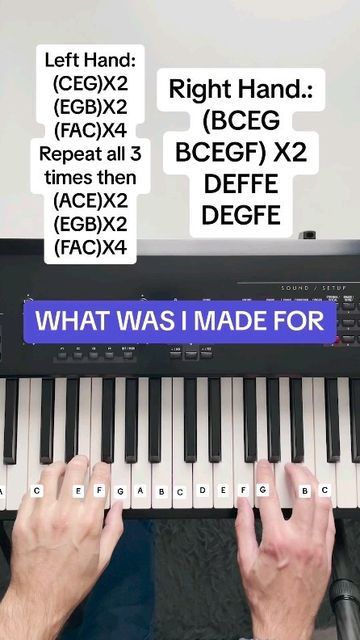 Learn Piano Fast❤️🎹👇 on Instagram: "What was I made for🎹 📷: dariodaversapiano / TikTok #piano #music" What Was I Made For Piano Notes, What Was I Made For Piano, Easy Keyboard Songs With Letters, Keyboard Piano Notes Songs, What Was I Made For, Keyboard Songs, Cat Piano, Letter Notes, Learn Piano Fast