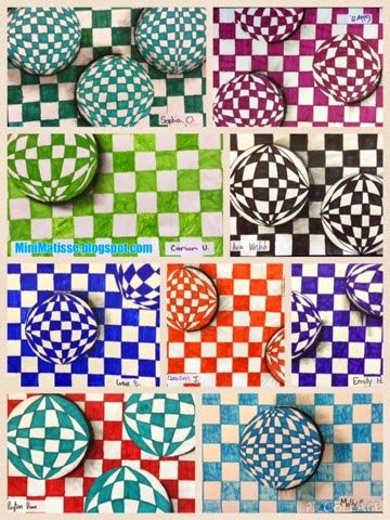 Checkered Illusion, Op Art Projects, Op Art Lessons, Illusion Kunst, Optical Illusion Art, Middle School Art Projects, Illusions Art, 6th Grade Art, Art Optical