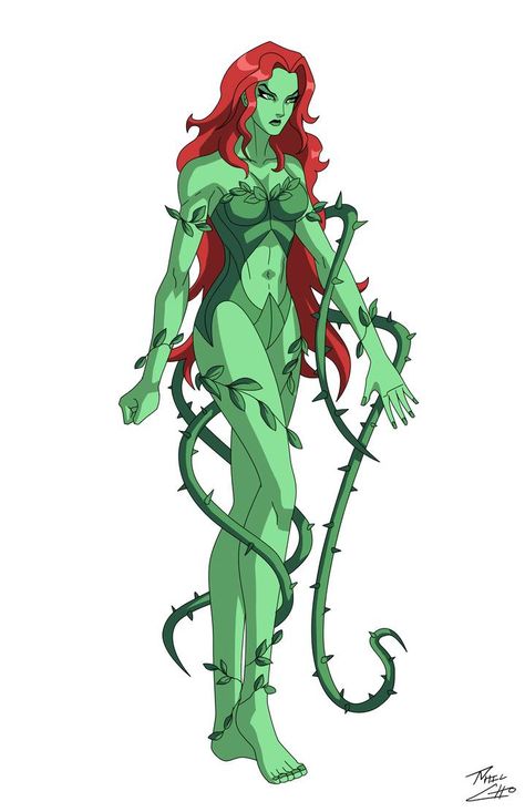 Poison Ivy Cartoon, Poison Ivy Character, Dc Poison Ivy, Poison Ivy Dc Comics, Phil Cho, Talia Al Ghul, Dc Villains, Batman Universe, Dc Comics Characters