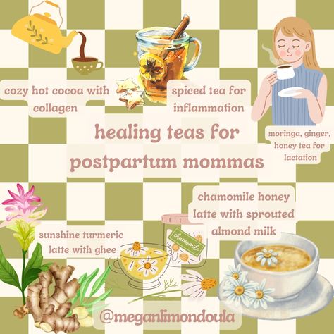 Healing Postpartum Teas that I Love Postpartum Teas, Foods For Post Partum Healing, Mommy Core, Tea While Pregnant, Postpartum Tea Blend, Doula Essentials, Holistic Parenting, Best Tea For Pregnant Women, Postpartum Tea