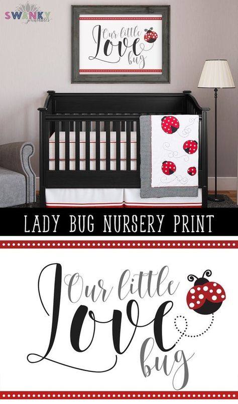 Ladybug Bedroom, Bug Nursery, Ladybug Nursery, Ladybug Baby Shower, Baby Ladybug, Ladybug Theme, Trendy Baby Nursery, Red Bedding