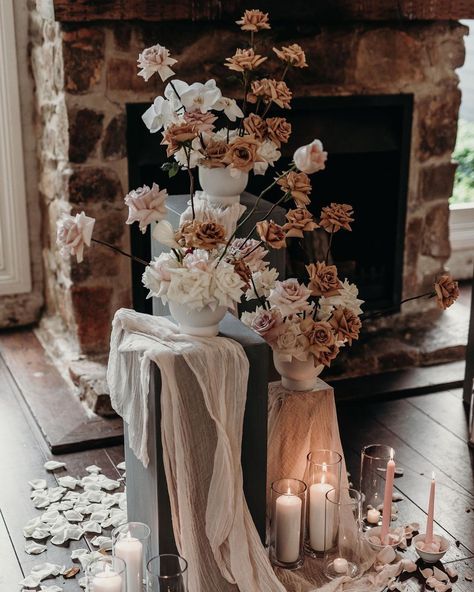 Beige Wedding Arch, Wood Centerpieces Wedding, Green Wedding Decorations, Mocha Mousse, Neutral Wedding Flowers, Reception Entrance, Wedding Isles, Hunter Valley Wedding, Wood Centerpieces