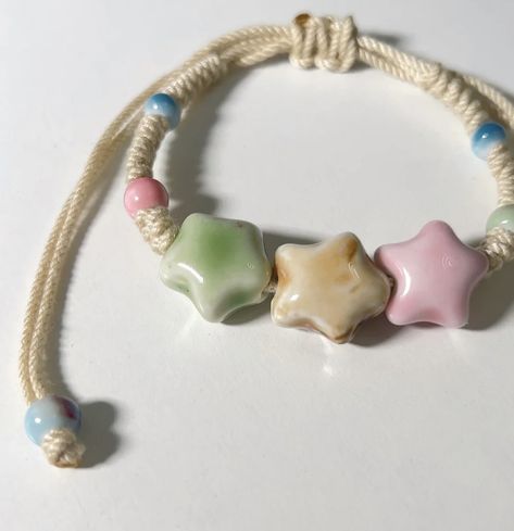 Y2k Handmade Jewelry, Funky Colorful Beaded Jewelry, Trendy Handmade Star-shaped Bracelets, Harajuku Bracelet, Beaded Jewelry Kawaii, Manik Manik, Clay Keychain, Fairy Necklace, How To Make Clay