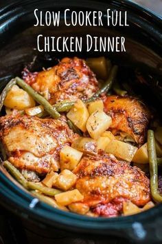 Slow Cooker Full Chicken, Crockpot Potatoes, Full Chicken, Crockpot Recipes Mexican, Easy Crockpot Recipes Healthy, Beans And Potatoes, Chicken Cooker, Chicken Crockpot Recipes Healthy, Chicken Crockpot Recipes Easy