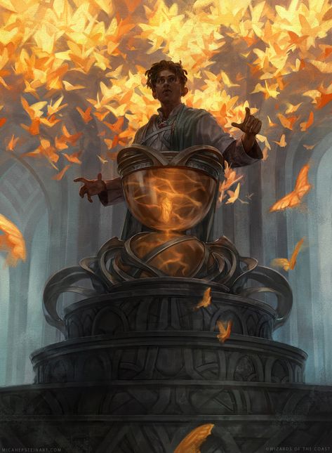 Micah Epstein on Twitter: ""Introduction to Prophecy" for MtG's Strixhaven for @wizards_magic Every now and then a card comes along that's all about translating a fairly abstract concept (usually time/time travel, now I think of it?) They tend to be pretty tough but rewarding once they're cracked. #MTGSTX… https://t.co/NsUKKmRGKl" Prophecy Art, Abstract Concept, Arte Cyberpunk, Time Time, 판타지 아트, Art Series, Art Card, Now And Then, Fantasy Inspiration