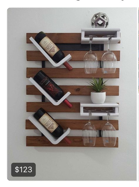 Wall Wine Bar Ideas Home, Diy Wine Bar, Pallet Furniture Bar, Wood Wine Rack Diy, Steel Bed Design, Wine Rack Design, Cork Crafts Diy, Diy Home Bar, Modern Cupboard Design