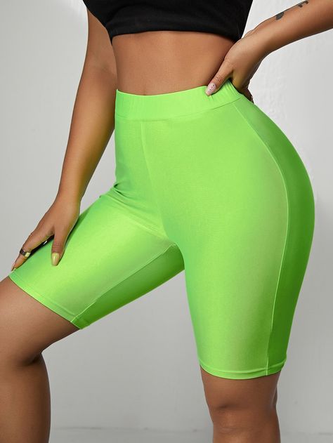 Green Biker Shorts, Women Bottoms, Women Leggings, Biker Short, Cycling Shorts, Fashion Sale, Biker Shorts, Neon Green, Clothing Women