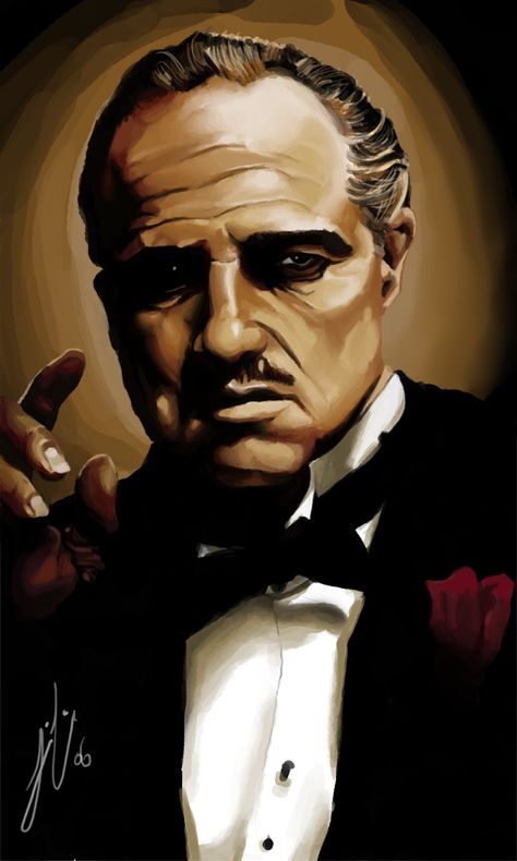 The Godfather - Don Vito Corleone by Nanato at DeviantArt #GangsterMovie #GangsterFlick Mafia Art, Sonny Corleone, Don Vito Corleone, Vito Corleone, Don Corleone, Godfather Movie, Father Art, Gangster Movies, Art Musical