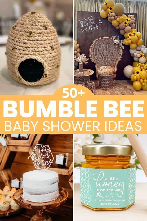 Are you planning a bee themed shower? This guide includes over 50 bumble bee baby shower ideas you and your guests will love. You'll find bee baby shower decoration ideas, cake ideas, favor ideas and more. These ideas work for either a baby girl, baby boy, or gender neutral. We cover balloon garland, banners and signage , decor with sunflowers and more. Bee Theme Centerpiece Ideas, Babee Shower Decorations, Honey Bee Baby Shower Ideas Girl, Bee And Sunflower Baby Shower Theme, Honey Bee Centerpieces, Bee Decorations Party, Bee Themed Gender Reveal Ideas, Baby Shower Honey Bee Theme, Bumble Bee Nursery Ideas