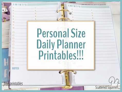 Stay on track during your busy days with these free personal size daily planner printables. They are a wonderful addition for on the go planning. Planner Handwriting, Bullet Journal Hand Lettering, Personal Size Planner, Planner Calendar Printables, Planner Diario, Daily Planner Printables Free, Free Daily Planner, Daily Planners, Learn Calligraphy