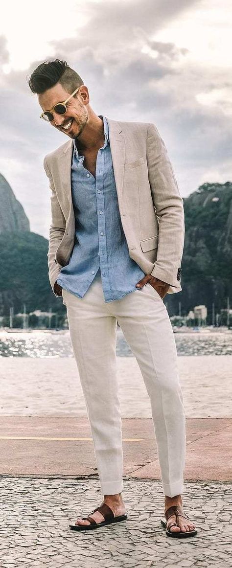 Men's Styling Guide - How to Style Your Suit Jackets? Linen Jacket Outfit, Linen Jacket Men, Linen Blazer Men, Mens Linen Jackets, Summer Suits Men, Mens Casual Outfits Summer, Mens Suit Jacket, Linen Fashion, Linen Suits