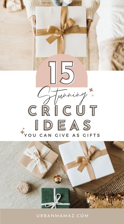 Looking for stunning Cricut ideas you can give as gifts? Check out this ultimate list of 15 mind blowing Cricut ideas for gifts. Personalized Gifts For Me, Most Popular Cricut Projects, Holiday Cricut Projects Gift Ideas, Cricut Maker Christmas Gifts, Thank You Cricut Gifts, Circuit Gifts For Mom, Sweatshirt Gift Ideas, Cricut Gifts To Sell, Cricut Projects For Wedding Gifts