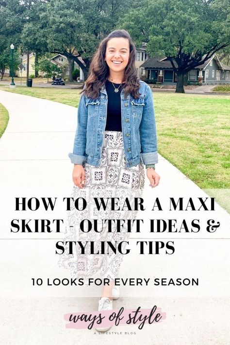 Ways To Wear A Maxi Skirt, Shoes For Maxi Skirt, Maxi Skirts With Sneakers, How To Wear Skirts Casually, What To Wear With Maxi Skirt, What To Wear With A Long Skirt, How To Wear A Maxi Skirt, How To Wear Long Skirts, Maxi Skirt Outfit Spring