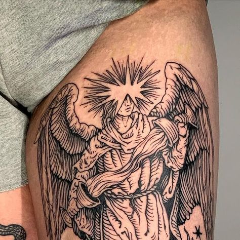 Paraschos A. on Instagram: "Did this back in October during my guest at @black.volt in Nicosia, Cyprus 🇨🇾 “Temperance” for Stephanie. Thank you for trusting me once again. #engraverstattoo #engravingtattoo #medievaltattoo #blackvolt #honesttattoo" Engrave Tattoo, Temperance Tattoo, Est. Tattoo, Engraving Tattoo, Medieval Tattoo, Nicosia Cyprus, Tat Ideas, S Tattoo, Cyprus