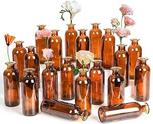 Amber Vases, Centerpieces For Weddings, Slender Neck, Glass Bud Vases, Small Vases, Glass Bud Vase, Wedding Candle, Diffuser Bottle, Amber Bottles