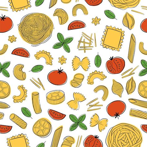 Italian Background Aesthetic, Italy Pattern Design, Italy Background Aesthetic, Italian Pattern Design, Italian Clipart, Pasta Potluck, Pasta Cartoon, Pasta Background, Italian Patterns