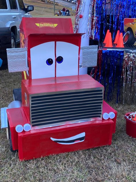 Cars Movie Trunk Or Treat, Cars Theme Trunk Or Treat, Tow Mater Trunk Or Treat, Cars Trunk Or Treat Disney, Disney Cars Trunk Or Treat, Lightning Mcqueen Trunk Or Treat, Cars Trunk Or Treat, Birthday Design Ideas, Admin Ideas