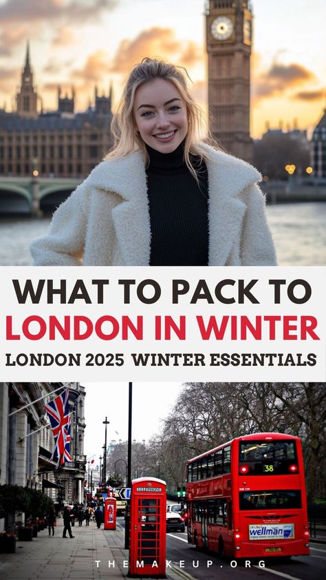 Pack for London Winter: Must-Have Essentials How To Pack For Cold Weather Trip, What To Pack For London In January, Pack For London Winter, Wales Outfit Ideas, Travel London Outfit, Clothes For London Trip, What To Wear London Winter, Packing For London In Winter, What To Wear To London In Winter