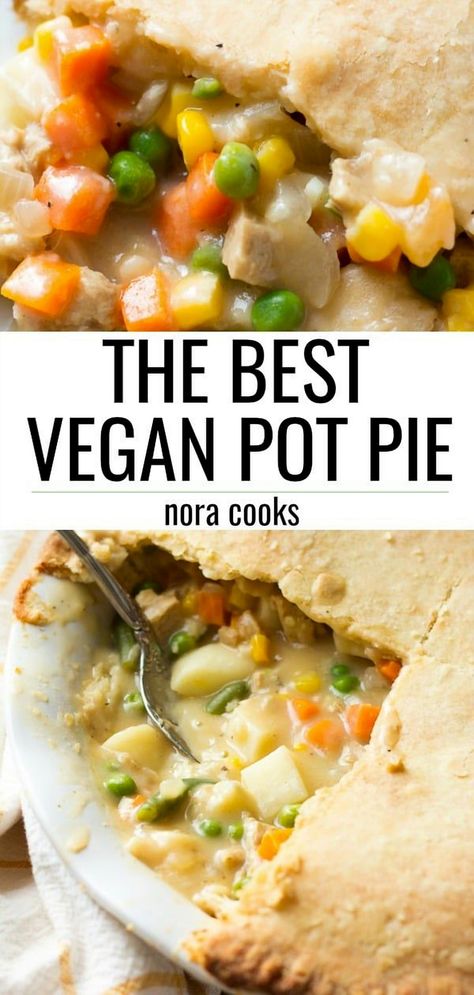 Indulge in the warmth and satisfaction of a classic comfort dish with a modern twist. This hearty plant-based pot pie is packed with rich flavors and wholesome ingredients, making it the perfect meal for cozy nights. Filled with a medley of seasonal vegetables and enveloped in a flaky, golden crust, this dish is sure to become a family favorite. Whether you're a seasoned plant-based eater or just looking to try something new, this pot pie offers a delicious and nourishing experience that everyone will love. Vegan Pot Pie Recipe, Vegan Chicken Pot Pie, Vegan Pot Pie, Vegetarian Pot Pie, Vegan Pot Pies, Vegan Pie Crust, Vegan Chicken, Vegan Pie, Pot Pies Recipes