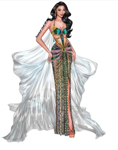 Miss Universe Gowns Drawing, Miss Universe Gowns, Regal Clothes, Fashion Figure Drawing, Fashion Illustrations Techniques, Dress Design Drawing, Fashion Design Patterns, Fashion Design Collection, Iconic Dresses