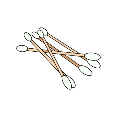 Doodle Style, Cotton Buds, The Cartoon, Vector Art, Vector Free, Vector Illustration, Royalty Free, Doodles, Clip Art