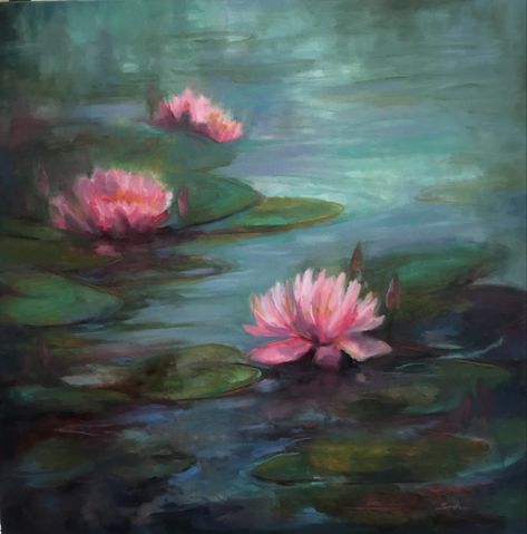 Water Lily Leaves, Lily Leaves, Water Lilies Art, Southern Art, Water Lily Pond, Water Lilly, Monet Paintings, Barn Ideas, Lily Pond