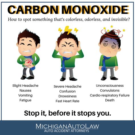 Learn how to detect signs of carbon monoxide. High levels of carbon monoxide can become deadly! Fast Heart Rate, Carbon Monoxide Poisoning, Severe Headache, Carbon Monoxide, Brain Damage, Attorney At Law, Emergency Kit, Health Risks, Story Ideas