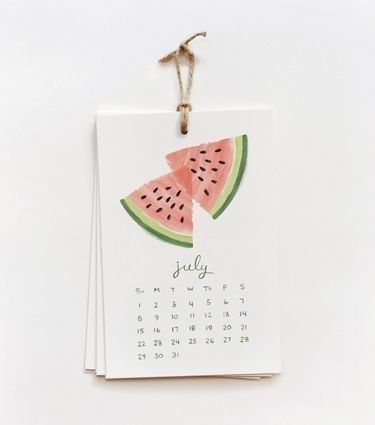 Homemade Calendar Ideas, Handmade Calendar Ideas Creative, Watercolour Calendar, Calendar Painting, Homemade Calendar, Diy Desk Calendar, Graphic Design Magazine, 2012 Calendar, Watercolor Calendar