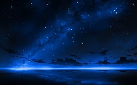 Night Background Aesthetic, Blueberry Marshmallows, Night Sky Aesthetic, Space Banner, Gacha Backgrounds, Deep Sky Blue, Dark Forest Aesthetic, Desktop Themes, Sky Anime