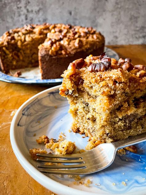 Cornmeal & Walnut Coffee Cake - We Are All Magic Lemon Coffee, Coca Cola Cake, Cola Cake, Coconut Flour Recipes, Paleo Bread, Sheet Cake Recipes, Rhubarb Recipes, Lemon Flavor, Moist Chocolate Cake