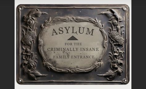 Entrance Outdoor, Insane Asylum, Logo Vintage, Funny Posters, Home Cafe, Garden Wall Art, Bar Club, Outdoor Wall Decor, House Entrance