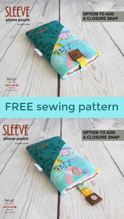 Diy Phone Wallet Case Free Pattern, Mobile Phone Case Sewing Pattern, Cell Phone Bags To Sew, Fabric Cell Phone Holder Diy, Phone Case Sewing Pattern, Fabric Phone Cases Diy Sewing Patterns, Diy Fabric Phone Case, Quilted Phone Case, Cell Phone Pouch Diy Free Pattern