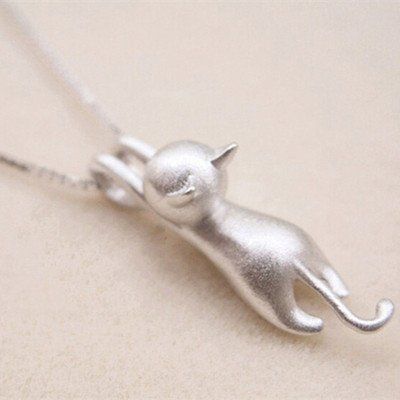 Cat Charm Necklace, Silver Cat Pendant, Kitten Earrings, Cat Necklace Silver, Cat Pendant Necklace, Sterling Silver Cat, Silver Cat, Cat Charm, Cat Pendants