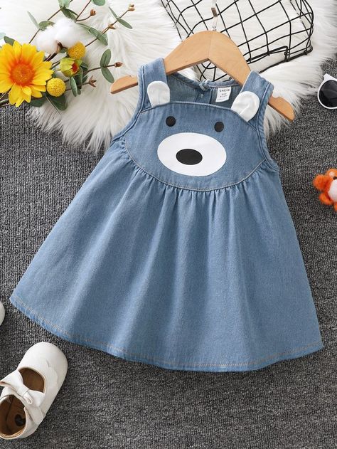 A beautiful winter frock style for your cute baby😍 Baby Girl Frock Designs, Cartoon Dress, Baby Dress Embroidery, Vestidos Jeans, Baby Summer Dresses, Kids Dress Collection, Frock Style, Kids Frocks Design