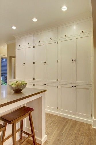 Floor to ceiling cabinets - for the playroom.  I like that it would be functional even when the space is no longer a playroom To Ceiling Cabinets, Ceiling Cabinets, Kitchen Cabinets To Ceiling, Cabinets To Ceiling, Floor To Ceiling Cabinets, Pantry Wall, Basement Storage, Diy Ceiling, Kitchen Pantry Cabinets