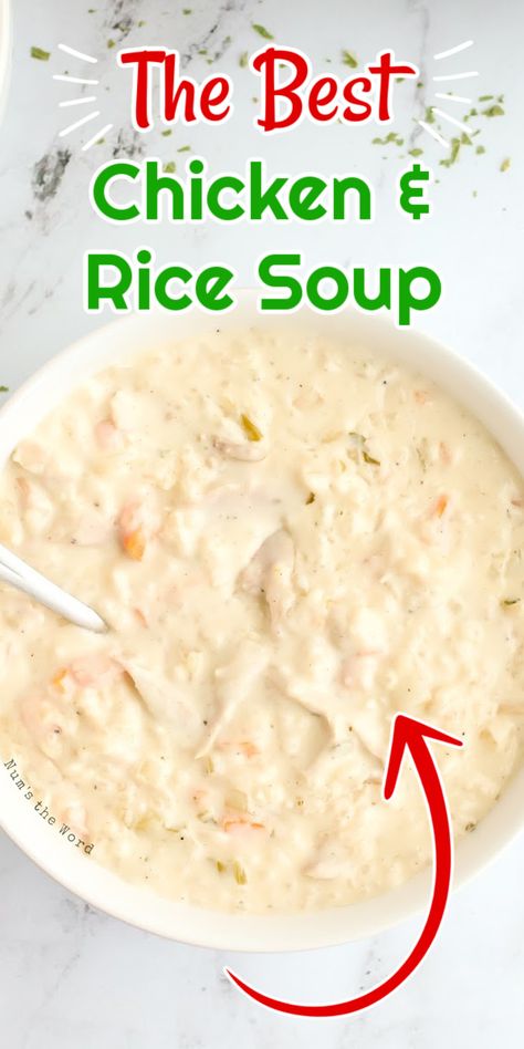 Cream Of Chicken Rice, Rice Soup Crockpot, Turkey And Rice Soup, Creamy Chicken And Rice Soup, Creamy Chicken Rice, Turkey And Rice, Creamy Chicken And Rice, Easy Chicken And Rice, Rice Soup Recipes