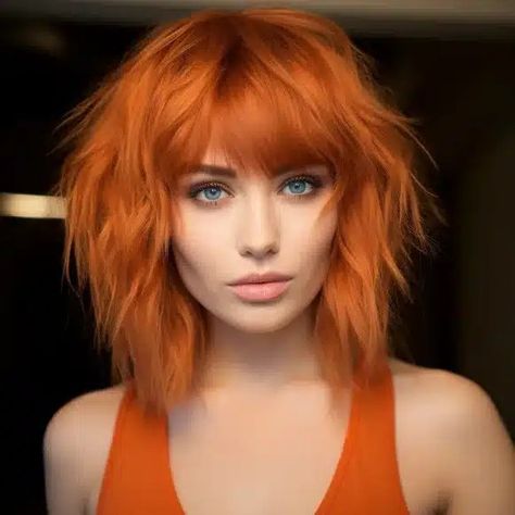 Short Copper Hair, Hair Color At Home, Cheveux Oranges, Rocker Hair, Medium Shag Haircuts, Short Shag Haircuts, Extension Hair, Haircut Inspiration, Edgy Hair