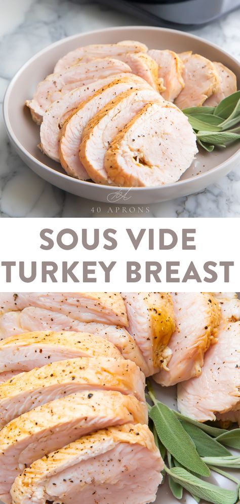 This sous vide turkey breast is tender, succulent, and juicy, made oh so easily with a Vermicular Musui-Kamado. Perfect for fall and holiday feasts, or anytime! Great sliced and on a sandwich or wrap, too. #sousvide #vermicular #turkey #thanksgiving Sous Vide Turkey Breast, Sous Vide Turkey, Cooking The Perfect Turkey, Upstate Ramblings, Cook Turkey, Cooking Turkey Breast, Frozen Turkey, Pan Sauce, Turkey Breast Recipe