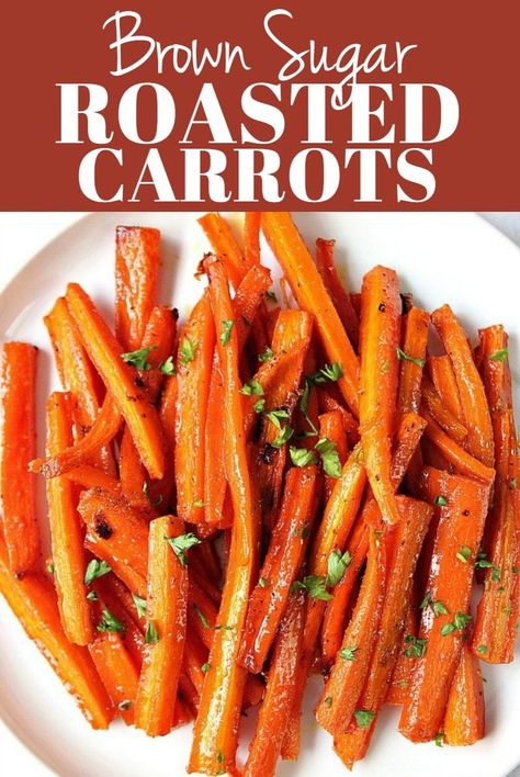 Carrot Recipes For Easter, Roasted Carrots Sweet, Roasted Carrots For Easter, Different Ways To Make Carrots, Thanksgiving Carrots Brown Sugar, Sweet Roasted Carrots Oven, Cook Carrots In Oven, Easy Carrot Recipes Side Dishes, Over Roasted Carrots