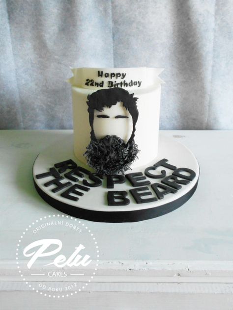 Respect the beard - Cake by Petra Krátká (Petu Cakes) 37 Birthday Cake Men, Beard Cake Ideas, 33 Birthday Cake Men, Beard Cake, Guy Cakes, 30th Birthday Cakes For Men, 21st Bday Cake, Bike Cakes, Cake For Boyfriend