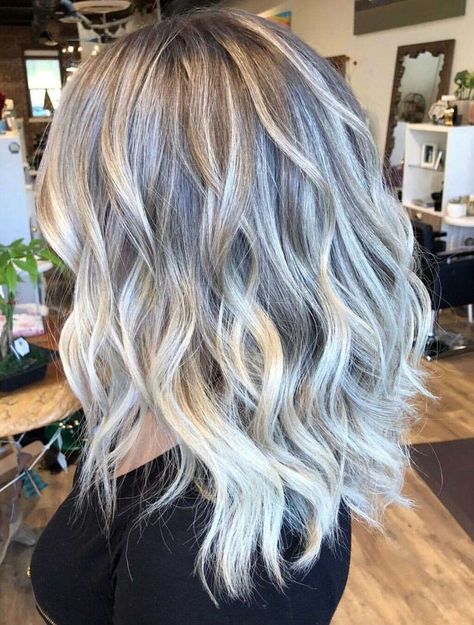 Ribbons of Platinum Gray Hair With Platinum Highlights, Blonde Hair With Grey Highlights, Cassie Hair, Icey Blonde, Platinum Blonde Ombre, Silver Hair Highlights, Ashy Hair, Platinum Hair Color, Month Ideas